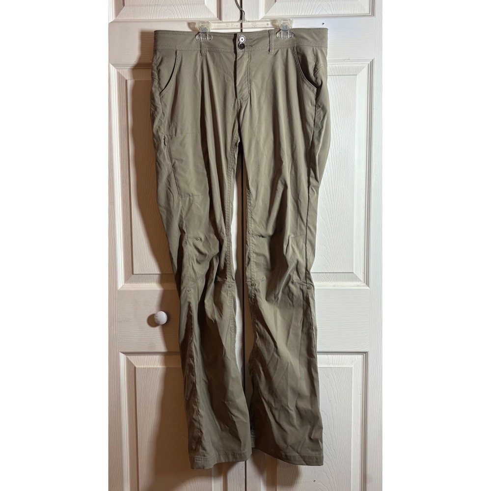 Prana Halle Hiking Pants Womens 12 Tall Khaki Tan Roll Up Stretch Zion Outdoor